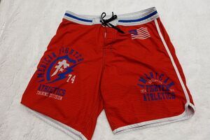 American Fighter Men's Size 38 Red Blue MMA Combat Board Shorts